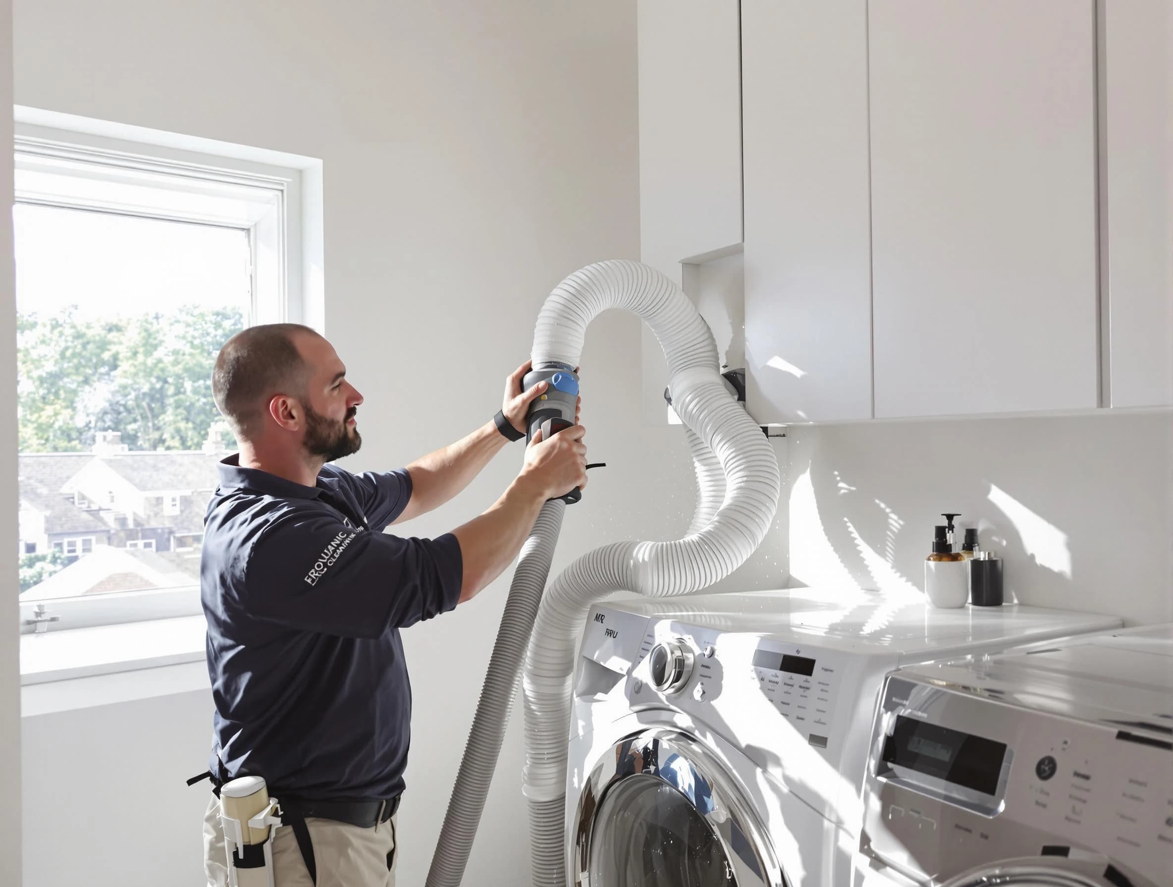 Certified Acworth Dryer Vent Cleaning technician performing dryer vent cleaning in Acworth