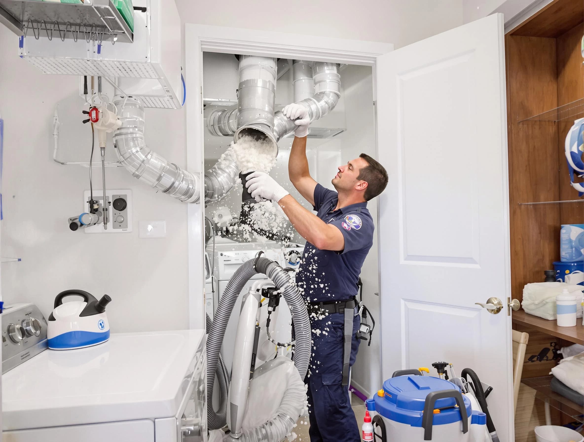 Acworth Dryer Vent Cleaning technician delivering thorough residential dryer vent cleaning service in Acworth